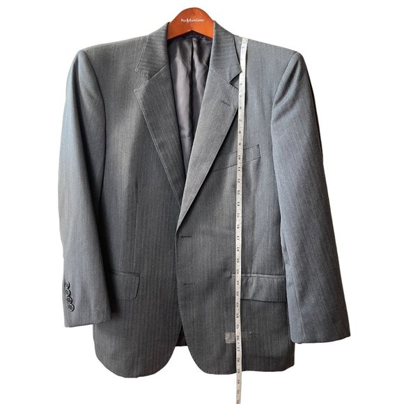 Vintage Brooks Brother Mens Sport Coat Blazer Jacket 100% Wool Gray Size 40 - Picture 3 of 7